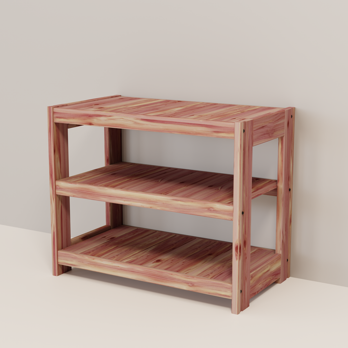 Wooden shelf with three shelves