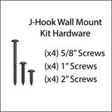 J-Hook Wall Mount Kit | Closet Organizers | 14.5" Deep