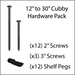 Cubby Hardware Pack, including Screws and Shelf Pegs.