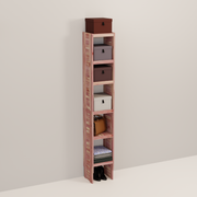 A tall wooden cedar cubby kit with multiple shelves, designed for closet organization.