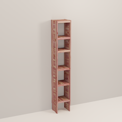A tall wooden cedar cubby kit with multiple shelves, designed for closet organization.