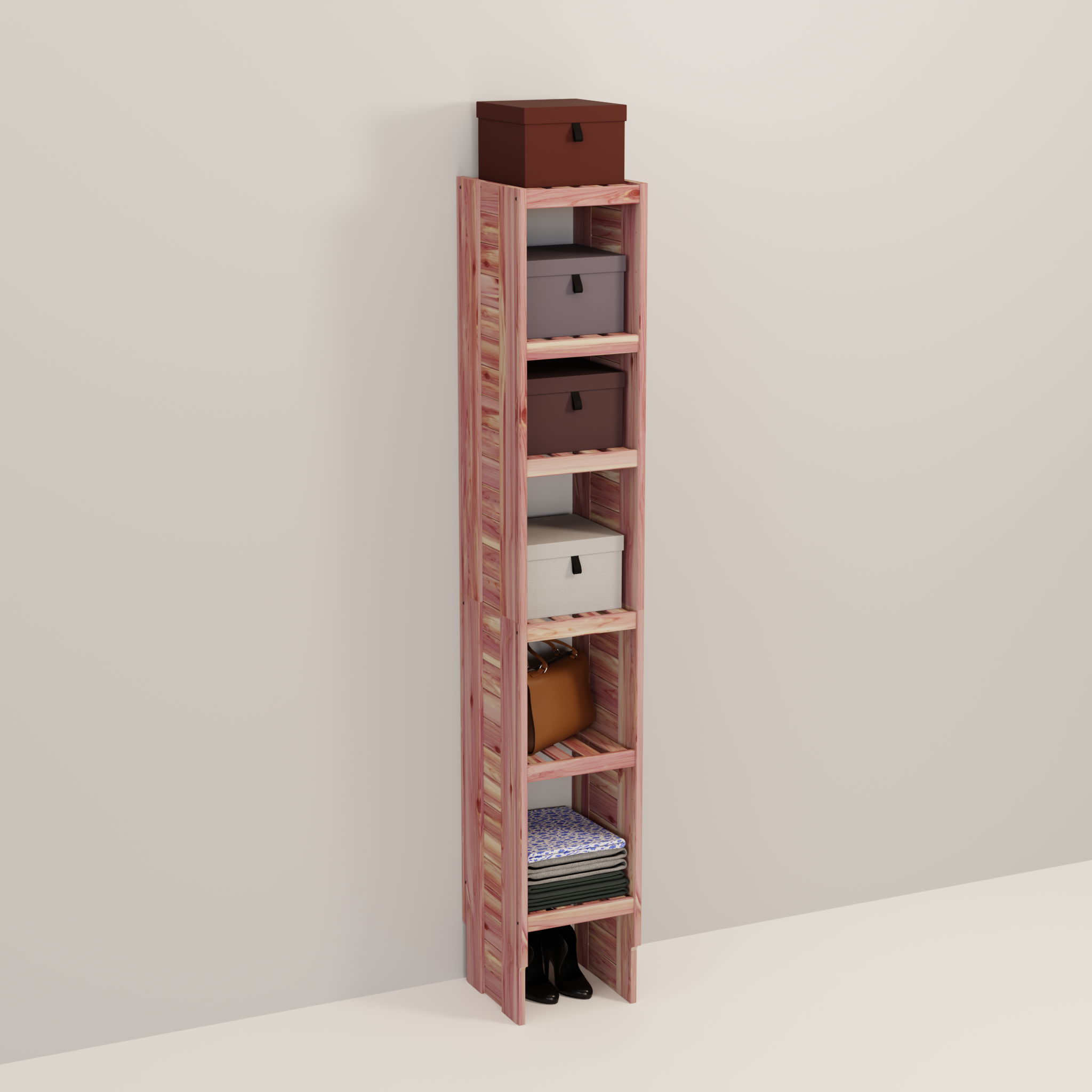 Deluxe Aromatic Red Cedar Closet Cubby Tower, 12-30 Inch, 14.5 Inch Depth