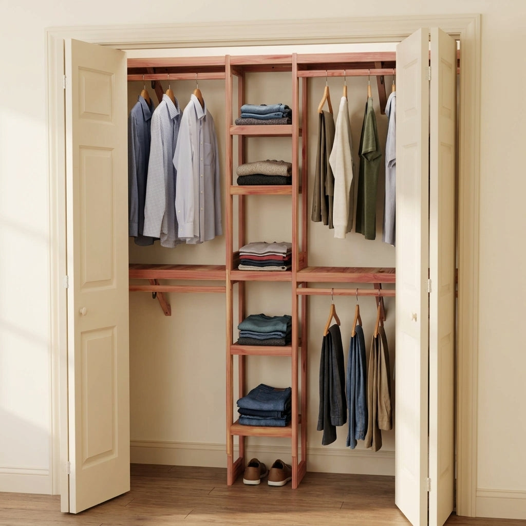 Open Cedar Closet Wall Kit, Fits 5-10 Ft Wide Closets, 14.5 Inch Depth