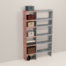 A wooden closet organizer add-on kit with multiple shelves, made from aromatic red cedar, with a natural finish.