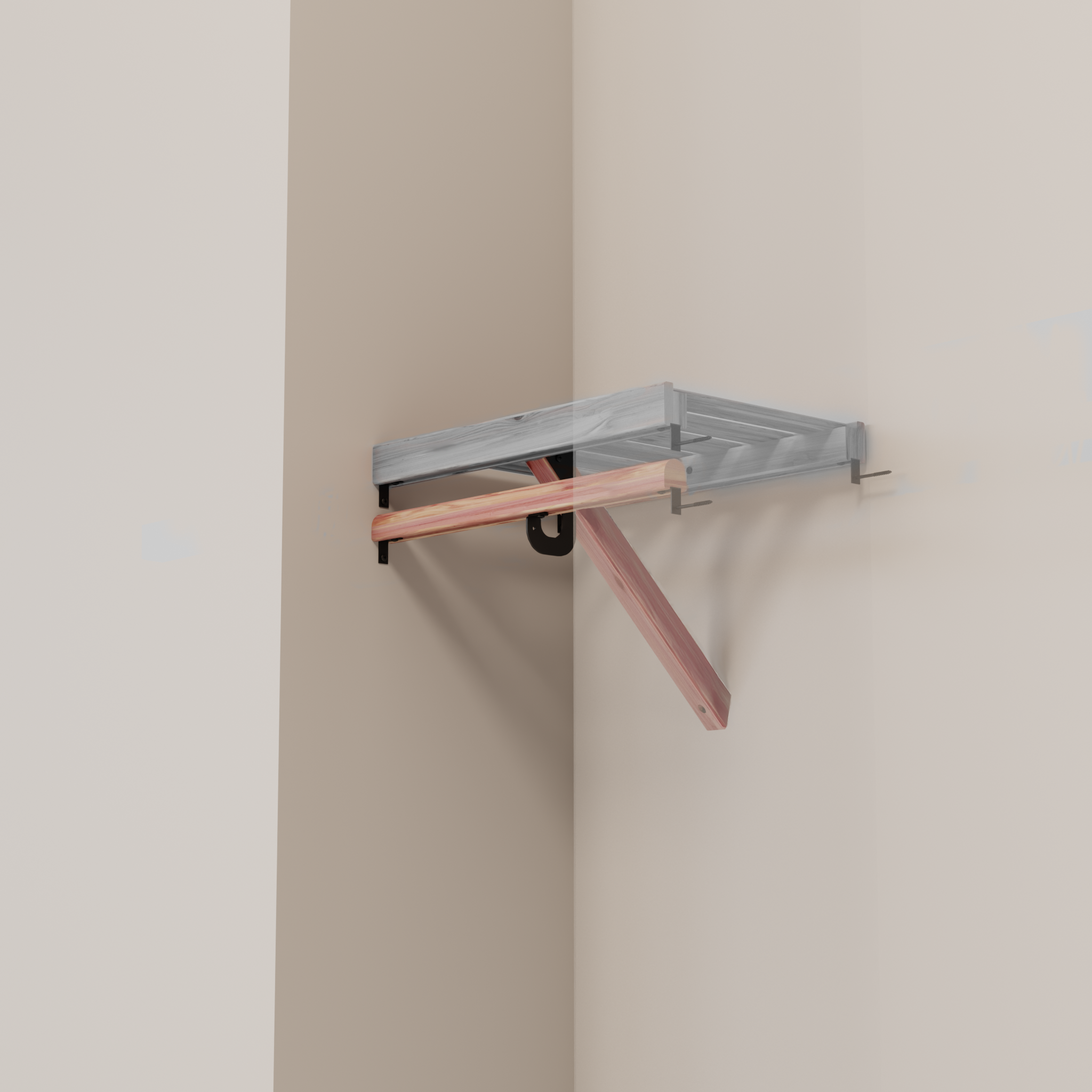 Closet Rod kit without a shelf