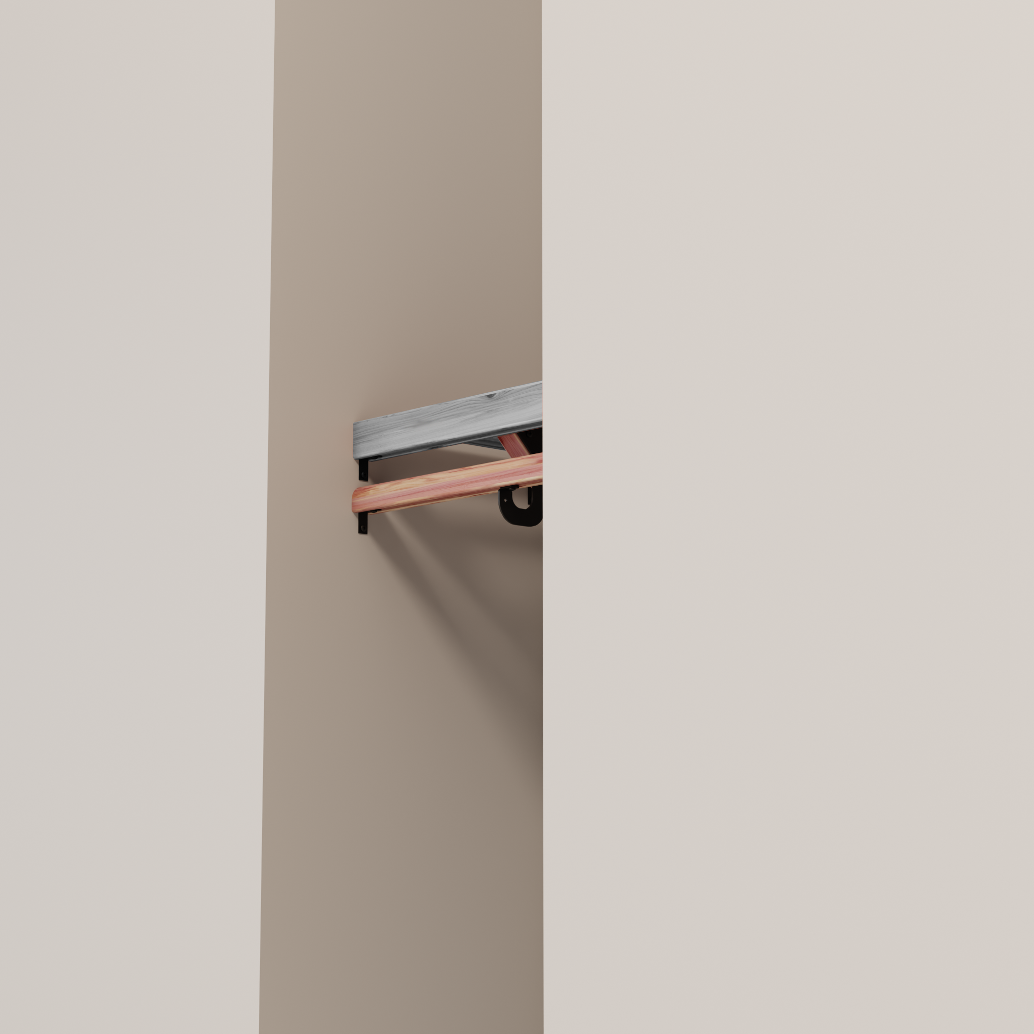 Closet Rod kit without a shelf