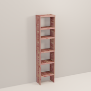 A tall wooden cedar cubby kit with multiple shelves, designed for closet organization.