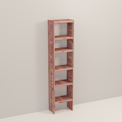 A tall wooden cedar cubby kit with multiple shelves, designed for closet organization.