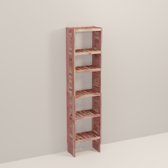 A tall wooden cedar cubby kit with multiple shelves, designed for closet organization.