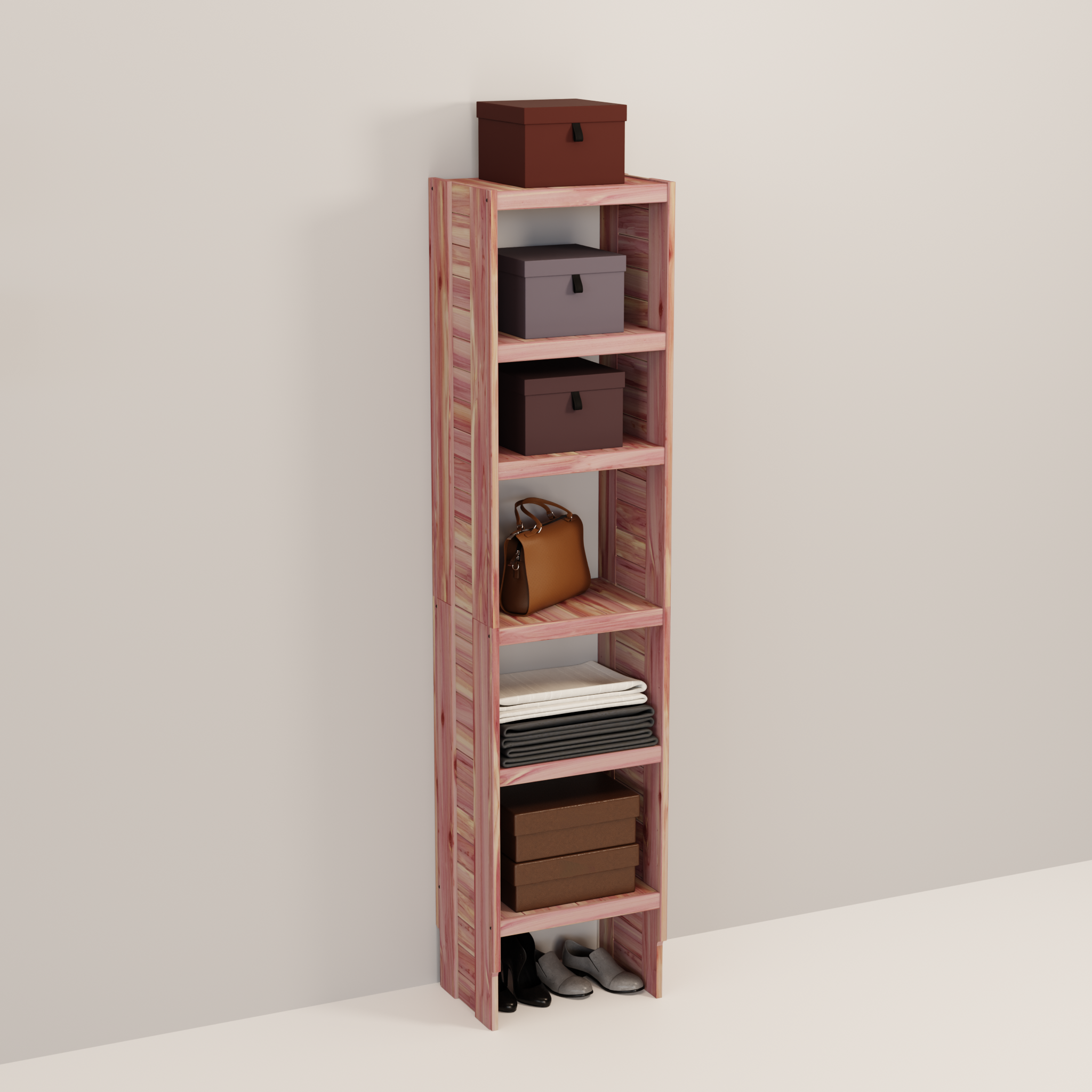 Deluxe Aromatic Red Cedar Closet Cubby Tower, 12-30 Inch, 14.5 Inch Depth