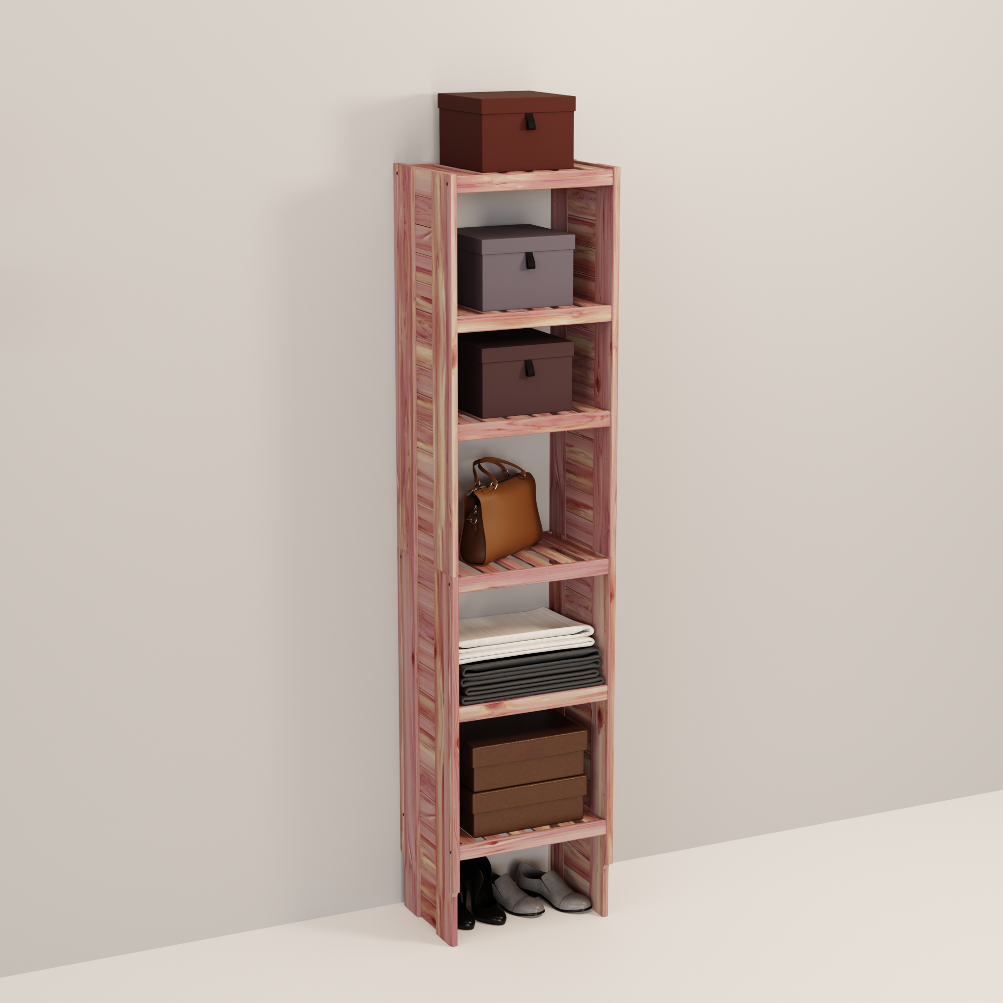 Deluxe Aromatic Red Cedar Closet Cubby Tower, 12-30 Inch, 14.5 Inch Depth