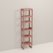 A tall wooden cedar cubby kit with multiple shelves, designed for closet organization.
