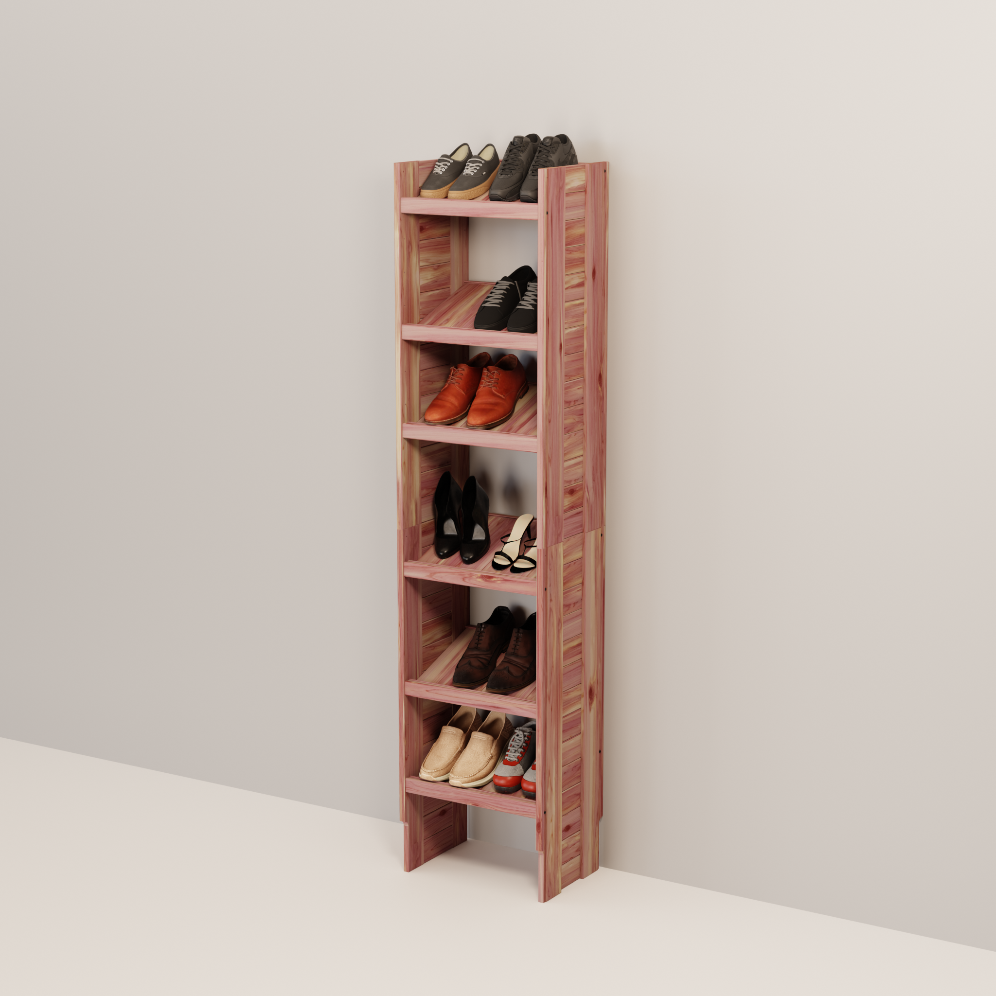 Deluxe Aromatic Red Cedar Shoe Cubby, 18-30 Inch, 14.5 Inch Depth