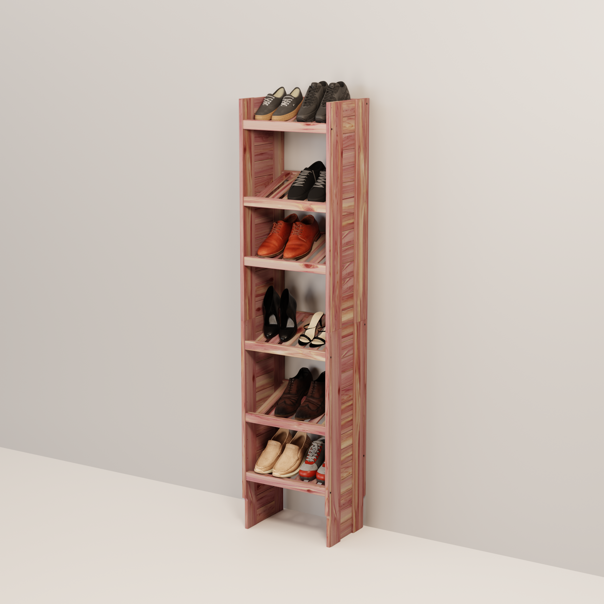 Deluxe Aromatic Red Cedar Shoe Cubby, 18-30 Inch, 14.5 Inch Depth