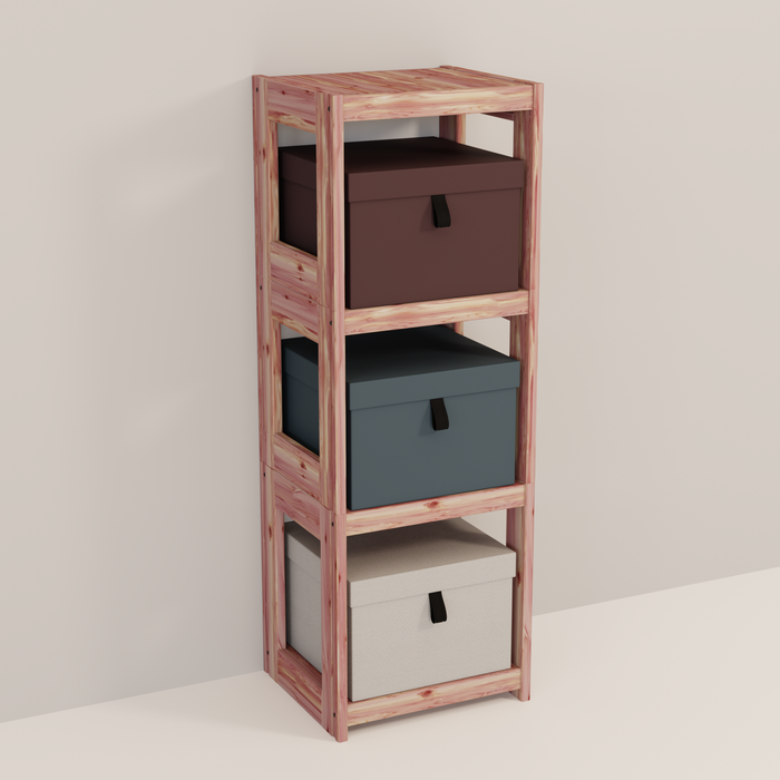 An aromatic cedar 1x3 cube system 