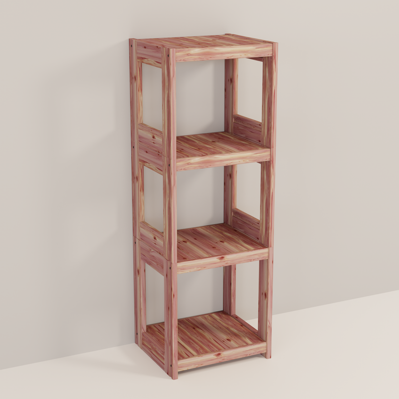 An aromatic cedar 1x3 cube system 