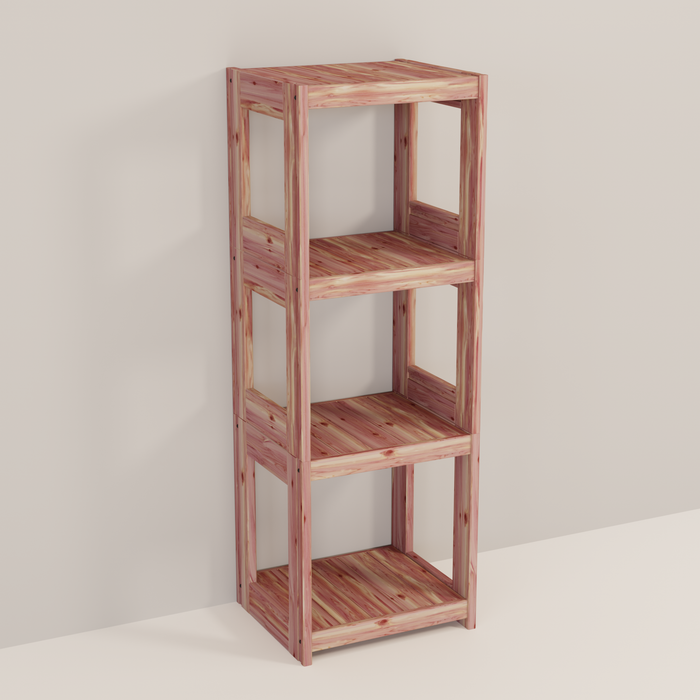 An aromatic cedar 1x3 cube system 