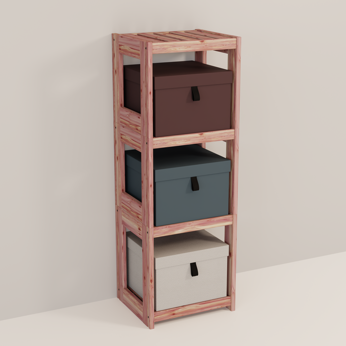 An aromatic cedar 1x3 cube system 