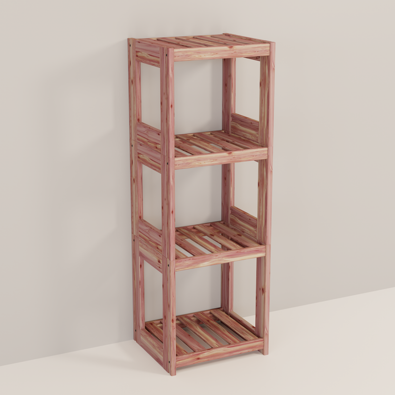 An aromatic cedar 1x3 cube system 