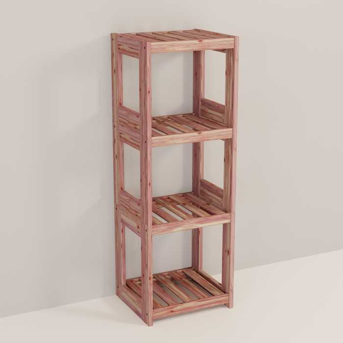 An aromatic cedar 1x3 cube system 