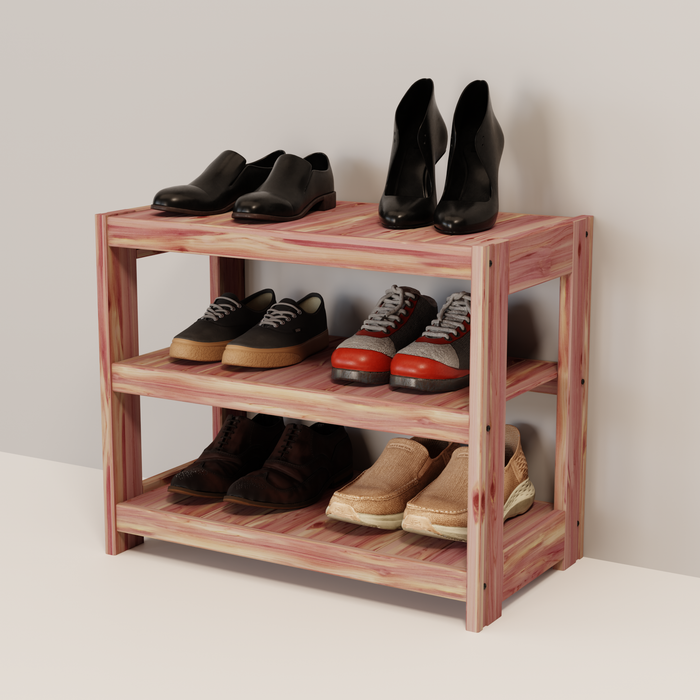 Wooden shelf with three shelves