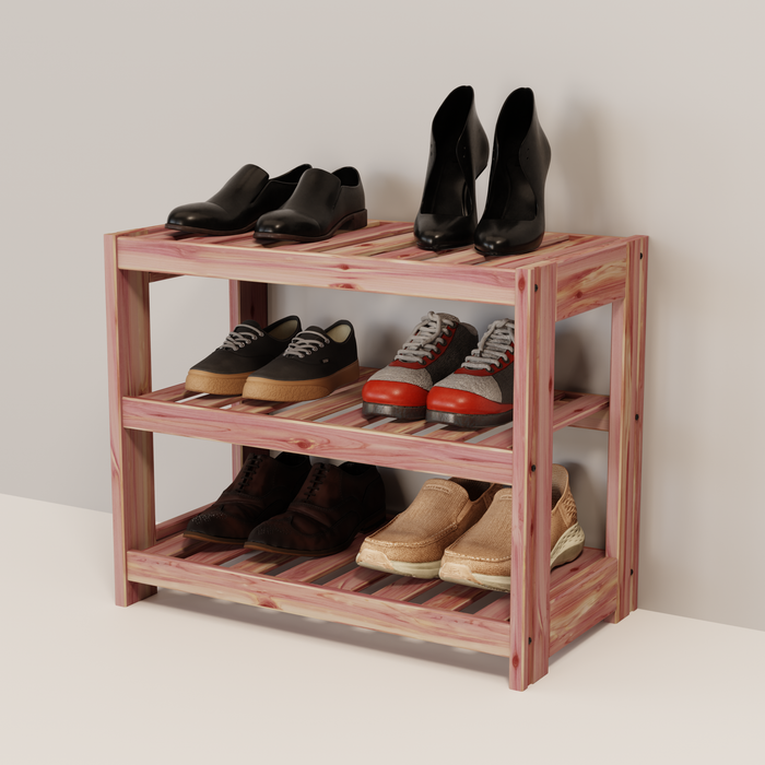 Wooden shelf with three shelves