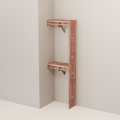 Organized closet featuring a double hanging kit with red cedar shelves, hanging rods, and J-hooks.
