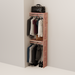 Organized closet featuring a double hanging kit with red cedar shelves, hanging rods, and J-hooks.