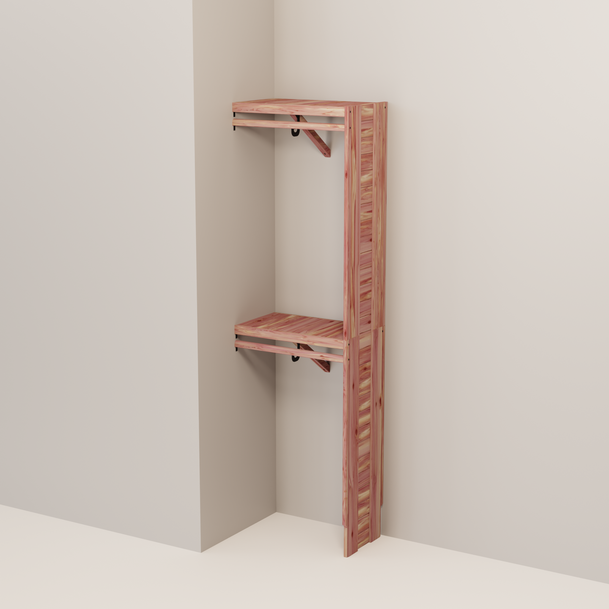 Aromatic Red Cedar Closet Hanging Kit, 24-60 Inch, 14.5 Inch Deep