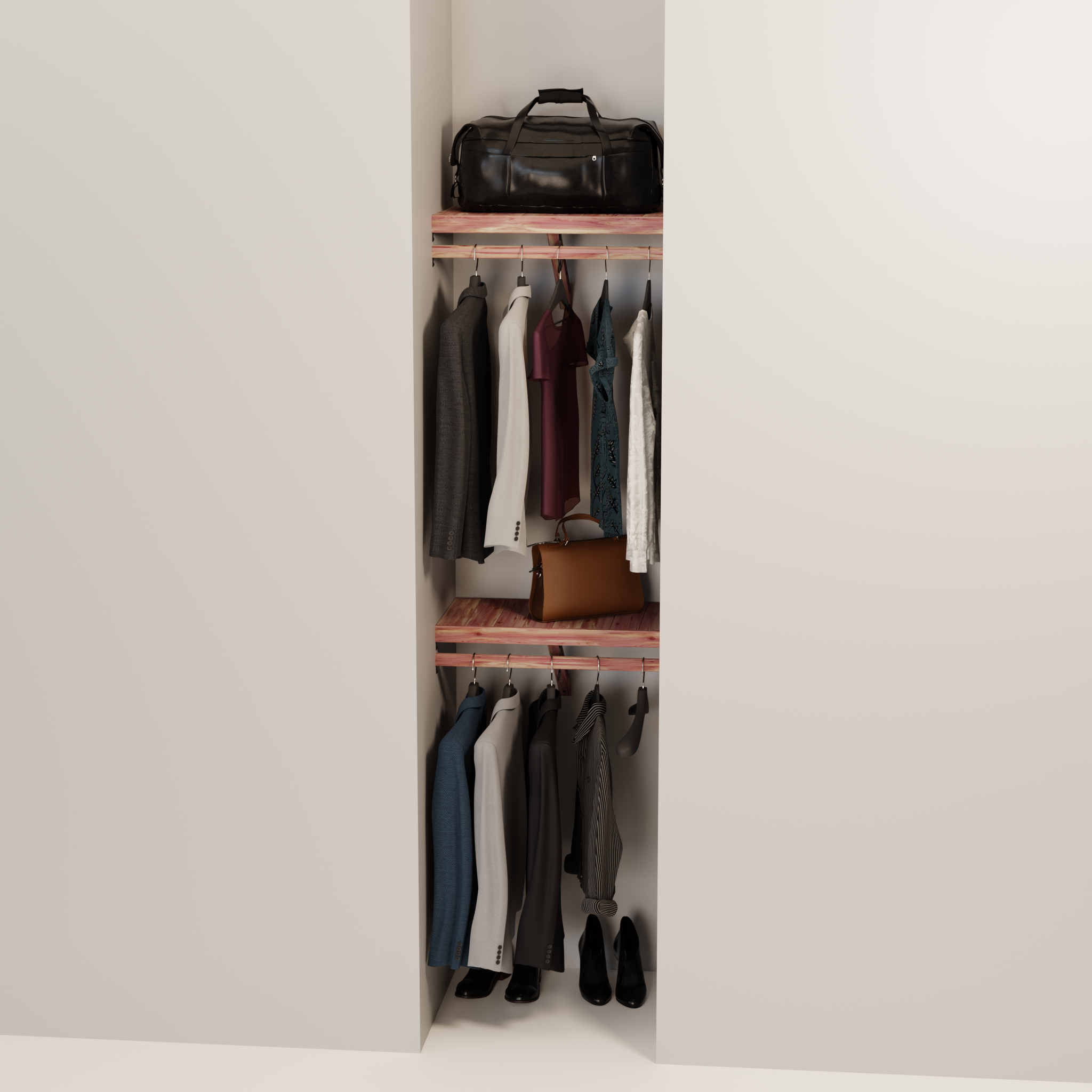 Aromatic Red Cedar Closet Hanging Kit, 24-60 Inch, 14.5 Inch Deep
