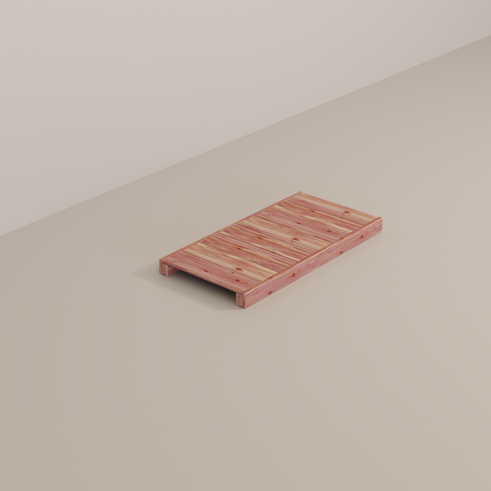Red Cedar Additional Shelf comes with shelf pegs.