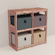 An aromatic cedar 2x2 cube system 