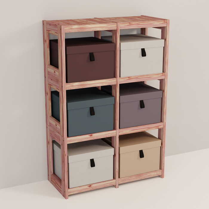 An aromatic cedar 2x3 cube system 