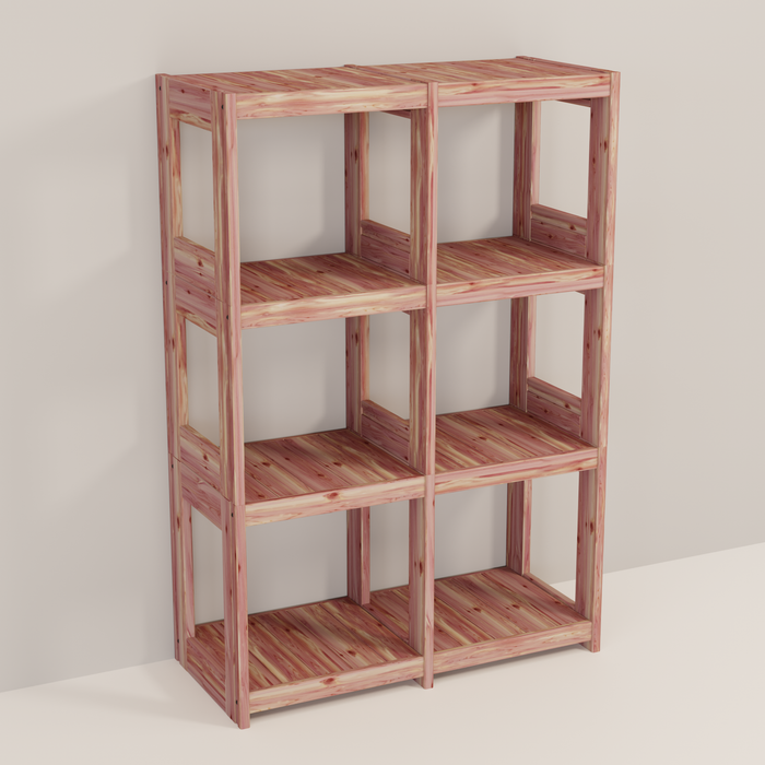 An aromatic cedar 2x3 cube system 
