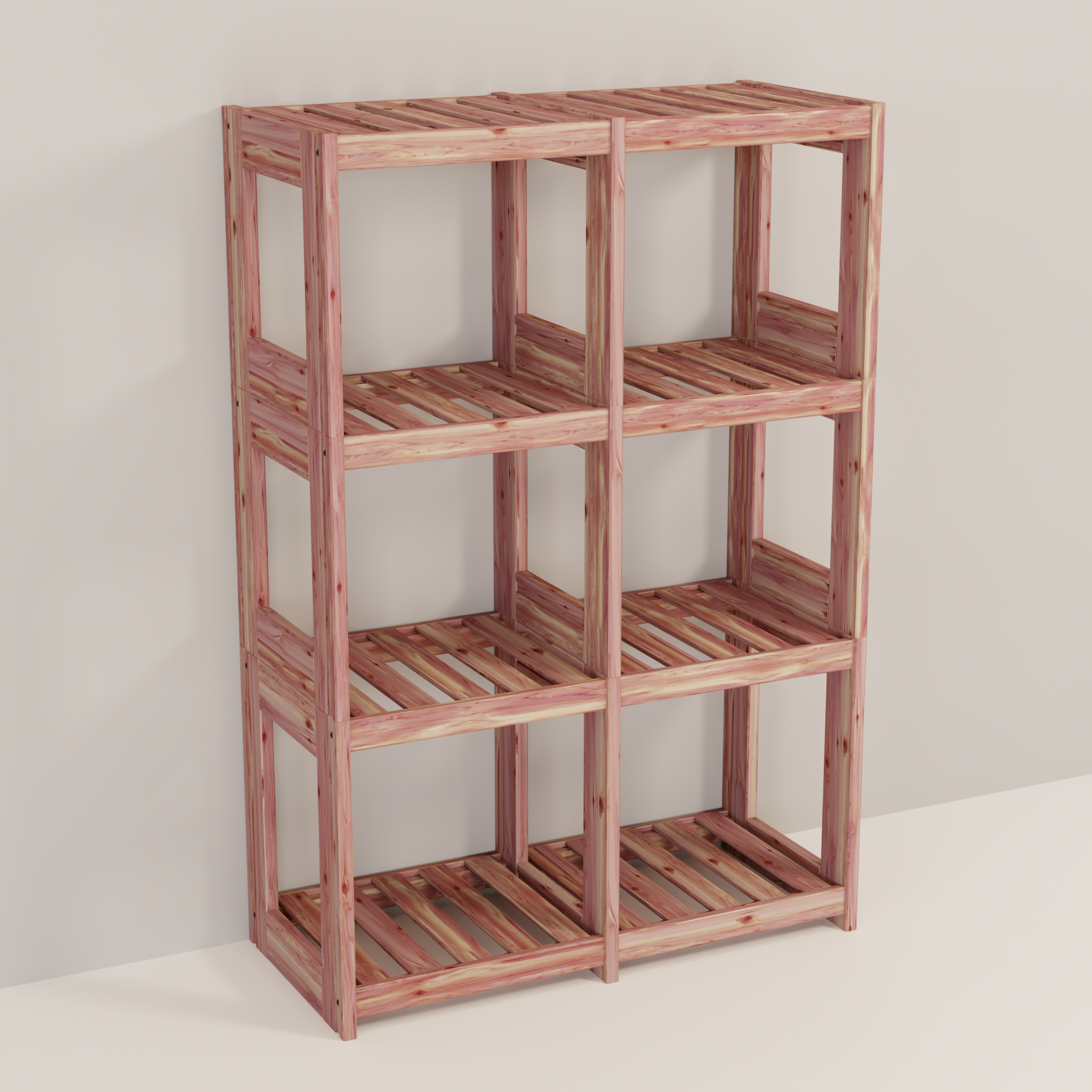 An aromatic cedar 2x3 cube system 