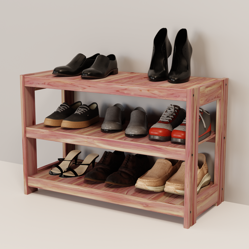Wooden shelf with three shelves