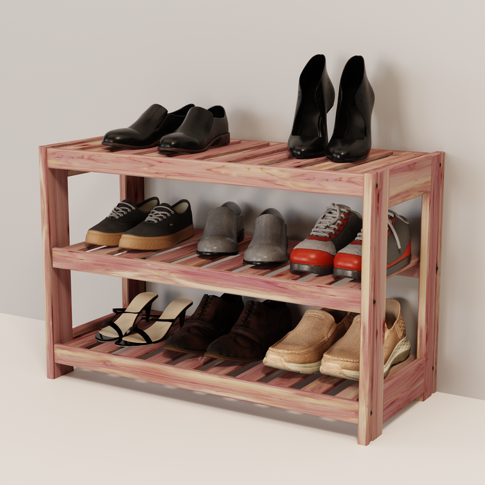 Wooden shelf with three shelves