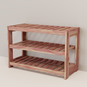 Wooden shoe rack with three shelves 