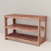 Wooden shoe rack with three shelves 