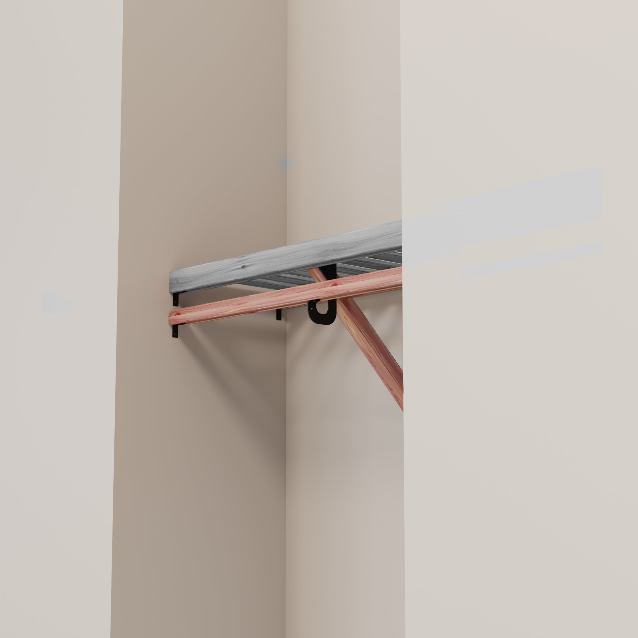 Closet Rod kit without a shelf