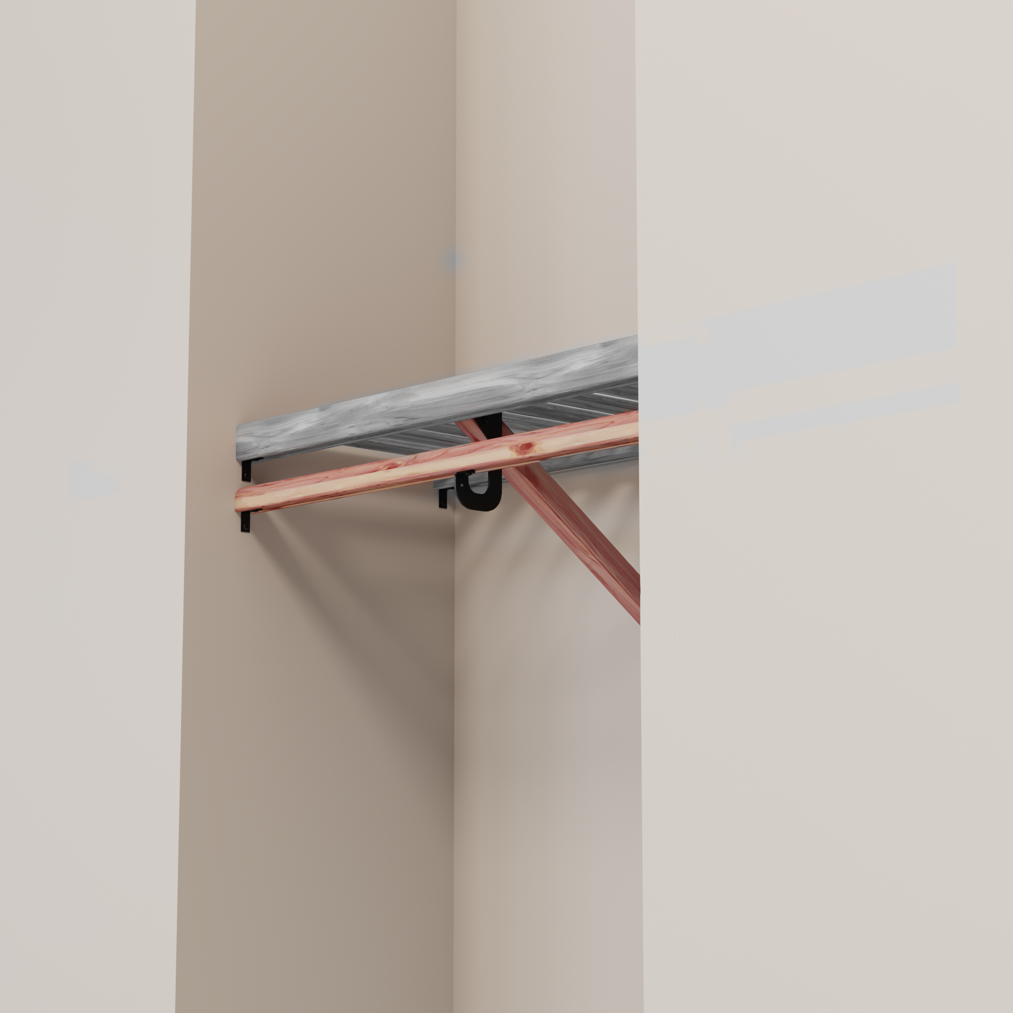 Closet Rod kit without a shelf
