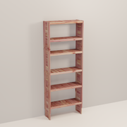 A tall wooden cedar cubby kit with multiple shelves, designed for closet organization.