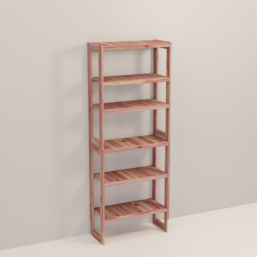 A tall wooden cedar cubby kit with multiple solid shelves, designed for closet organization.