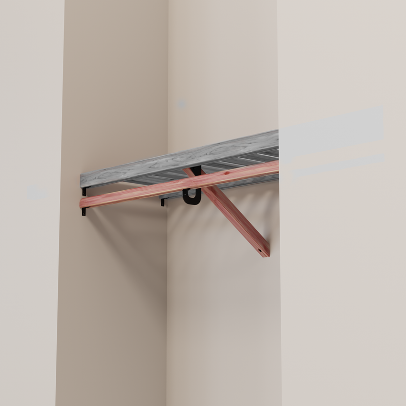 Closet Rod kit without a shelf