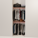 Organized closet featuring a double hanging kit with red cedar shelves, hanging rods, and J-hooks.