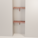 Organized closet featuring a double hanging kit with red cedar shelves, hanging rods, and J-hooks.