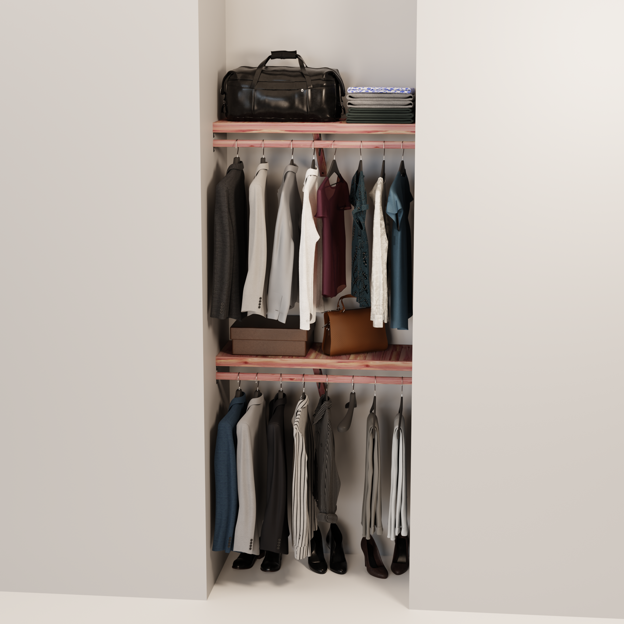 Aromatic Red Cedar Closet Hanging Kit, 24-60 Inch, 14.5 Inch Deep