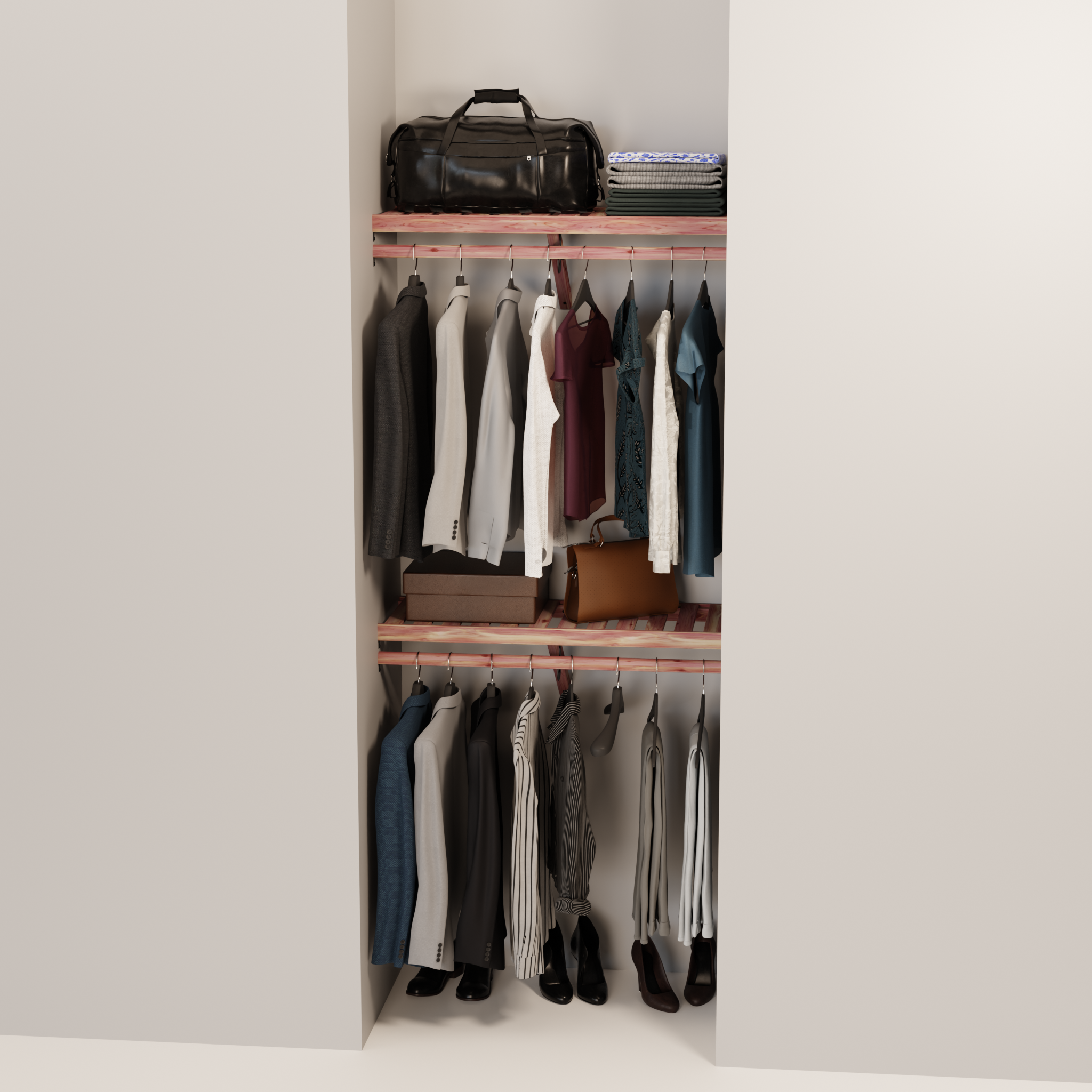 Aromatic Red Cedar Closet Hanging Kit, 24-60 Inch, 14.5 Inch Deep