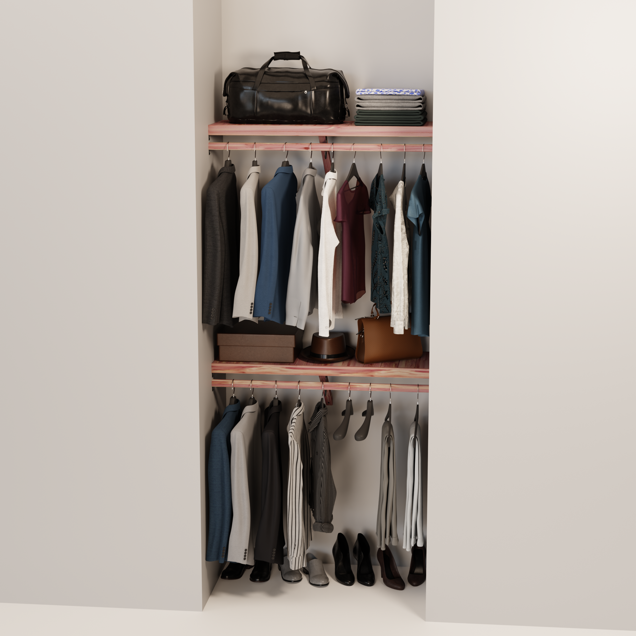 Aromatic Red Cedar Closet Hanging Kit, 24-60 Inch, 14.5 Inch Deep