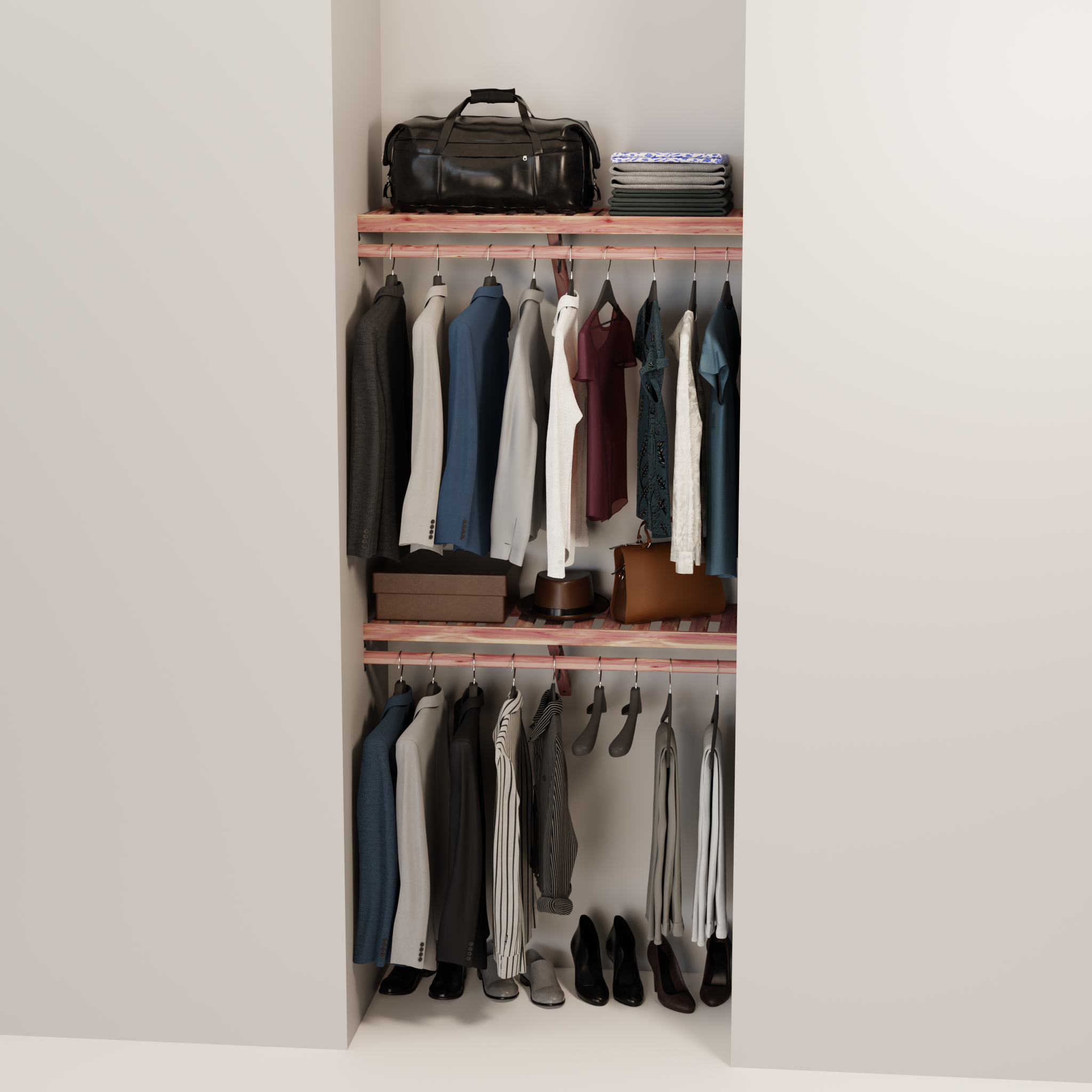 Aromatic Red Cedar Closet Hanging Kit, 24-60 Inch, 14.5 Inch Deep